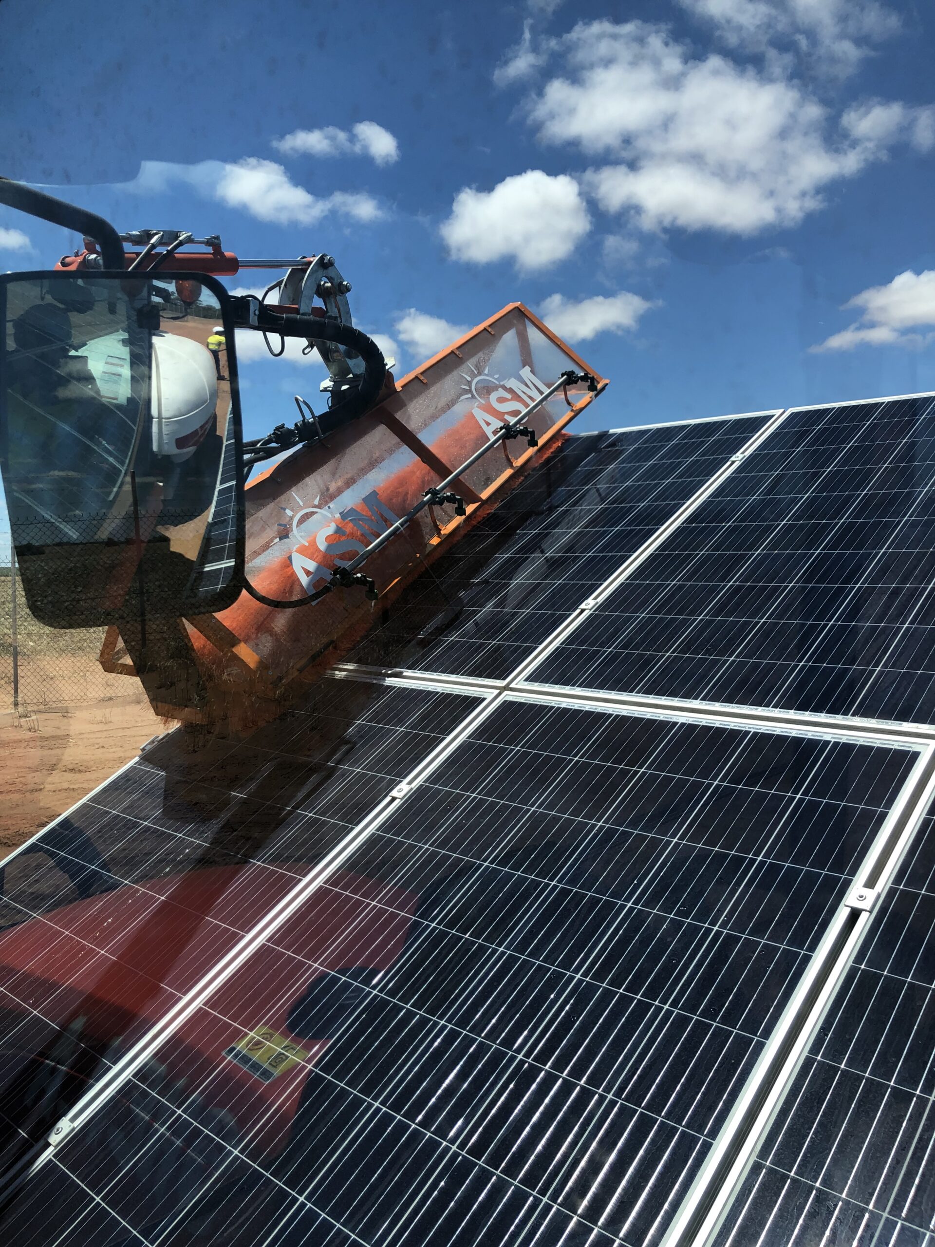 IMG_3278 A machine-operated solar panel cleaner, representing the concept of Australian solar farm cleaning.